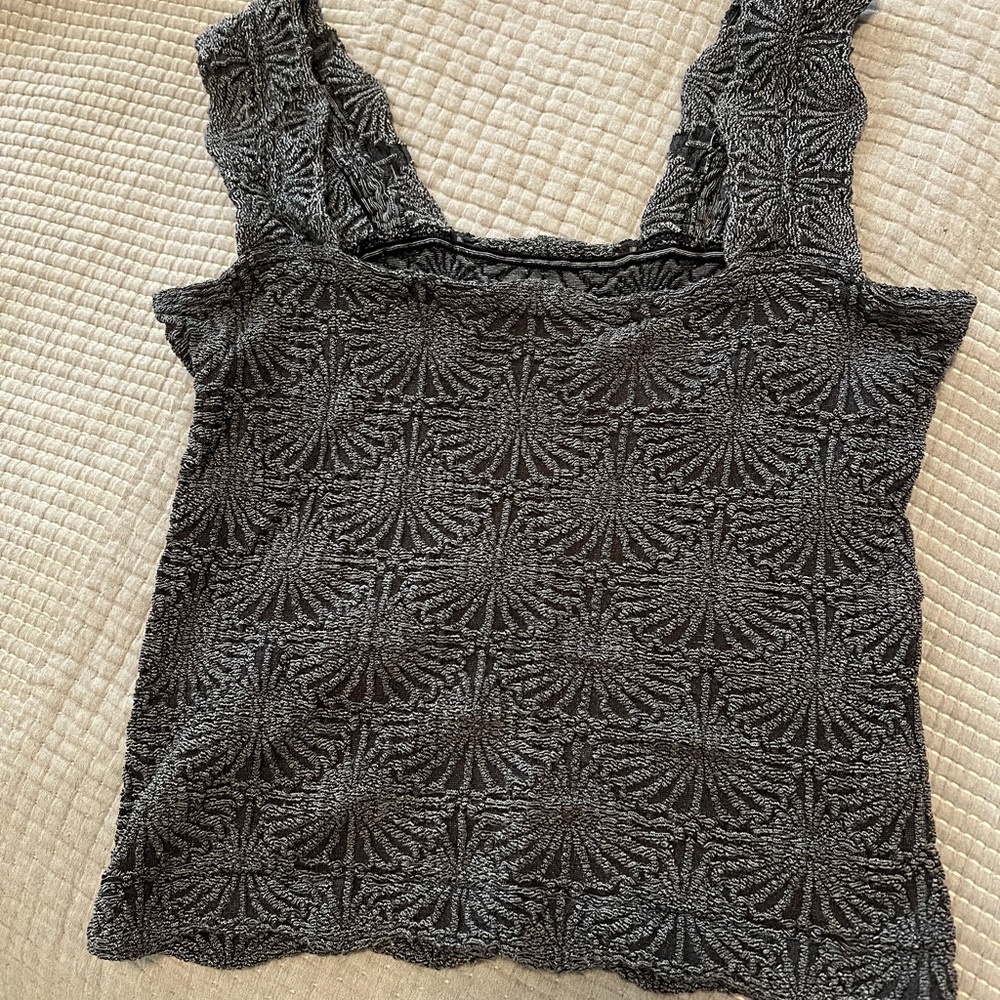 Free People Love Letter Cami, M/L, Black